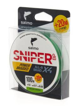 ЛЕСКА SNIPER BP ALL-R BRAID Х4 плетёная 120m, 0.17mm, 10.00kg "Salmo"