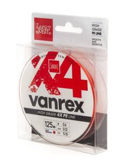 ЛЕСКА VANREX Х4 плетёная 125m, 0.12mm, 5.10kg "Lucky John"