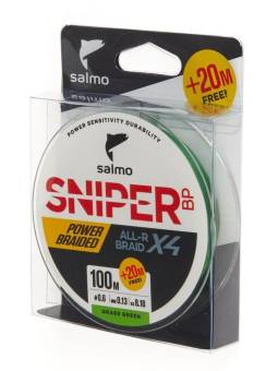 ЛЕСКА SNIPER BP ALL-R BRAID Х4 плетёная 120m, 0.13mm, 8.18kg "Salmo"