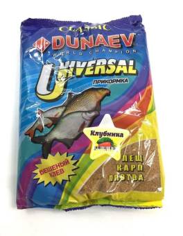 ПРИКОРМКА Universal Клубника 900гр. "DUNAEV" (лещ, карп, плотва)