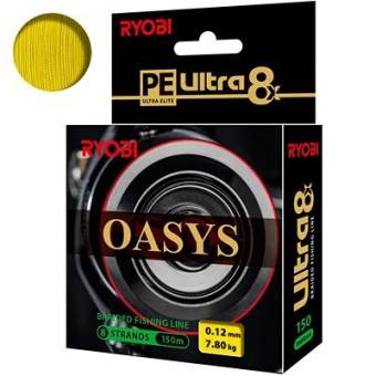 ЛЕСКА плетёная RYOBI OASYS YELLOW 150m, 0.12mm, 7.80kg. "Aqua"