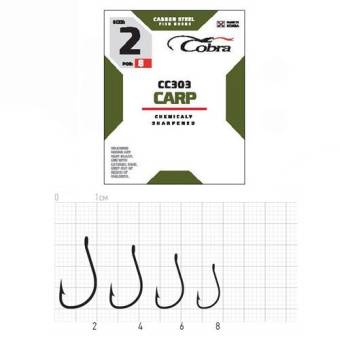 КРЮЧКИ CС303 разм.2 8шт. CARP "Cobra"