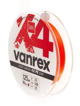 ЛЕСКА VANREX Х4 плетёная 125m, 0.08mm, 2.50kg "Lucky John"