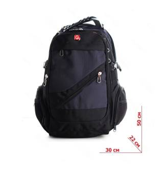 Рюкзак 35L 8810# USB DARK-BLUE "Grissom"