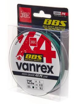 ЛЕСКА VANREX BBS Х4 плетёная 125m, 0.32mm, 18.20kg "Lucky John"