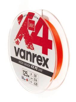 ЛЕСКА VANREX Х4 плетёная 125m, 0.14mm, 6.20kg "Lucky John"