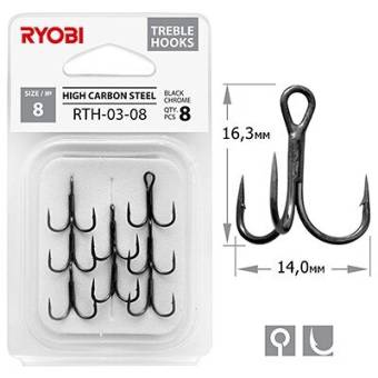 КРЮЧКИ-ТРОЙНИКИ "8" 8шт. RTH-03 "Ryobi"