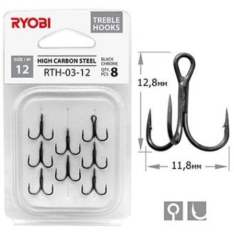 КРЮЧКИ-ТРОЙНИКИ "12" 8шт. RTH-03 "Ryobi"