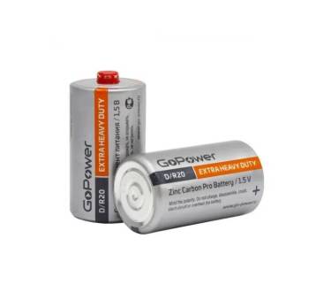 БАТАРЕЙКА солевая D/R20 1.5В GoPower"